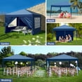 thumbnail image 4 of 10' x 10' Waterproof Instant Folding Camping Tent with 2 Doors & 2 Windows, Blue Outdoor Shelter for Picnic, Beach, and Garden Events, 4 of 8