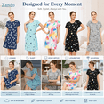 thumbnail image 5 of Zando 2 Pack Womens Pajama Night Gowns Soft Comfy Summer Sleep Shirts Nightgowns for Women Summer Tie-Dye & Black Planet L, 5 of 7