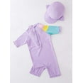 thumbnail image 5 of StylesILove Toddler Girls Purple Unicorn Rash Guard Swimsuit & Sun Hat 2pcs, 5T, 5 of 6