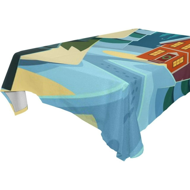 POPCreation Snow Tablecloths Tree Table Top Decoration 60x104 inches