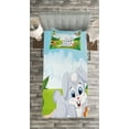 thumbnail image 3 of Ambesonne Rabbit Quilted Bedspread Set 2 Pcs, Rabbits Grass Bees, Twin Size, Multicolor, 3 of 3