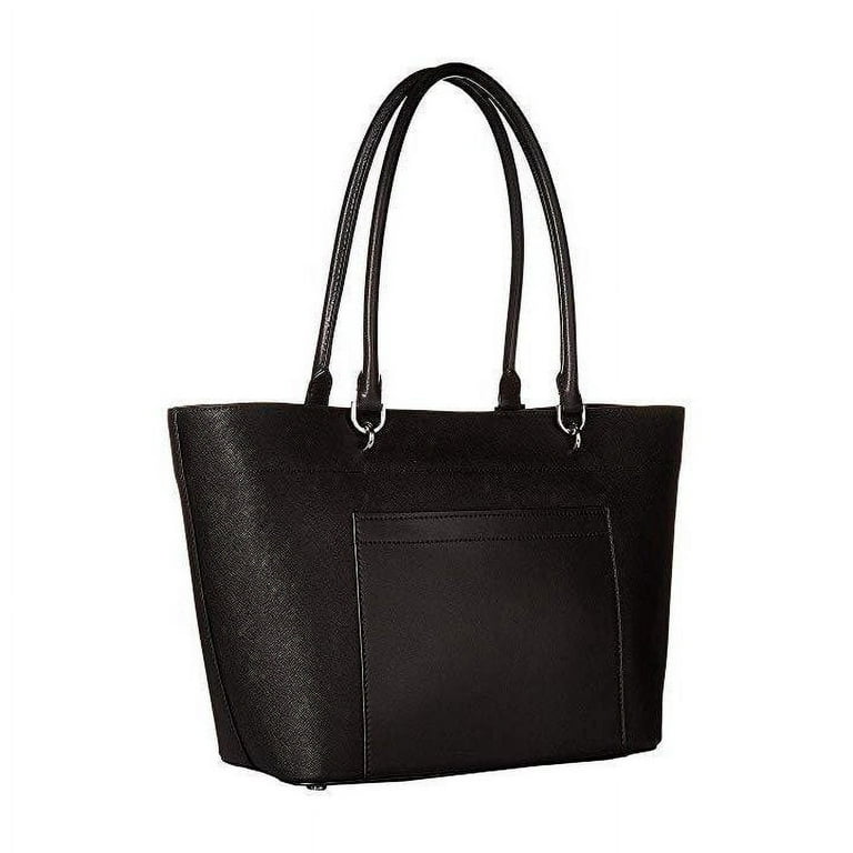 Calvin Klein Susan Saffiano Featuring a Lovely Leather Silhouette and Fun Tassel Charm Leather Tote Black