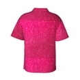 thumbnail image 3 of Balery Rose Red Glitter Print Men's Hawaiian Shirts Short Sleeve Beach Shirt Relaxed Fit Vacation Button Down Shirts-X-Large, 3 of 9