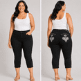 thumbnail image 6 of Jack David Women's Plus Capri Casual Stretch Jeans - Black, 6 of 6