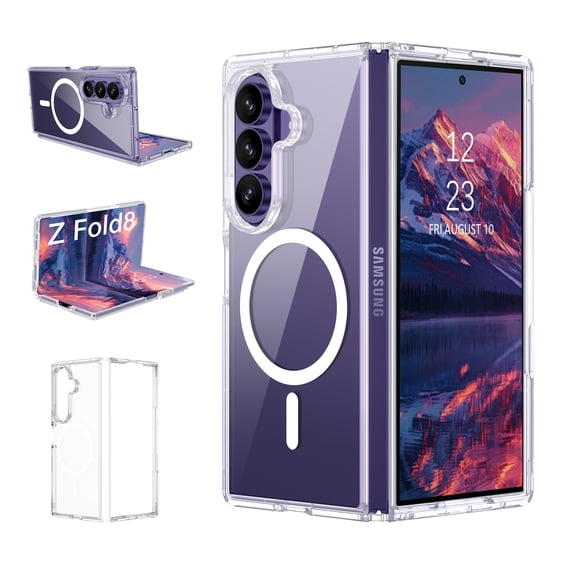YINLAI Magnetic Case for Samsung Galaxy Z Fold8 Ultra 5G 2026 Compatible with Mag-Safe, Anti-Scratch Non-Yellowing Shockproof Protective Phone Cover for Samsung Z Fold8 Ultra 5G, Clear