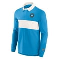 thumbnail image 2 of Men's Fanatics Blue Charlotte FC Penalty Kick Long Sleeve Polo, 2 of 3