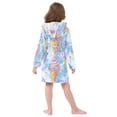 thumbnail image 4 of FORMRS Niños Bathrobe Unisex Hooded Robe Soft Plush Pajamas Sleepwear, Size 2-3T, Watercolor Ice Cream Pattern, 4 of 7