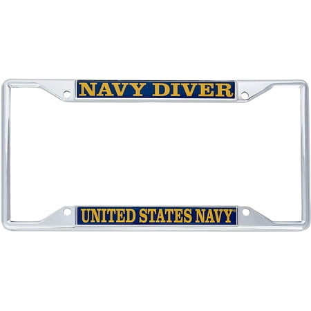US Navy Navy Diver Enlisted Rating Insignia License Plate Frame For Front Back of Car Officially Licensed United States