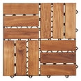 thumbnail image 2 of Nordic Teak (10 sq ft) Oiled Teak Outdoor Interlocking Floor Tiles, 12 Slat - Brown, 2 of 5