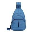 thumbnail image 3 of VeFlora Women & Men Multi-Pocket Sling Crossbody Bag, Adjustable Water-Resistant Chest Backpack, Lightweight Casual Purse for Work Travel Outdoor Daily Use(Blue/One Size), 3 of 4