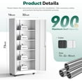 thumbnail image 3 of SOLAURA 73 in Metal Storage Cabinet with Wheels, Garage Rolling Cabinet with Locking Doors and 4 Adjustable Shelves, Lockable Tool Cabinets for Garage, Home, Office(White), 3 of 9