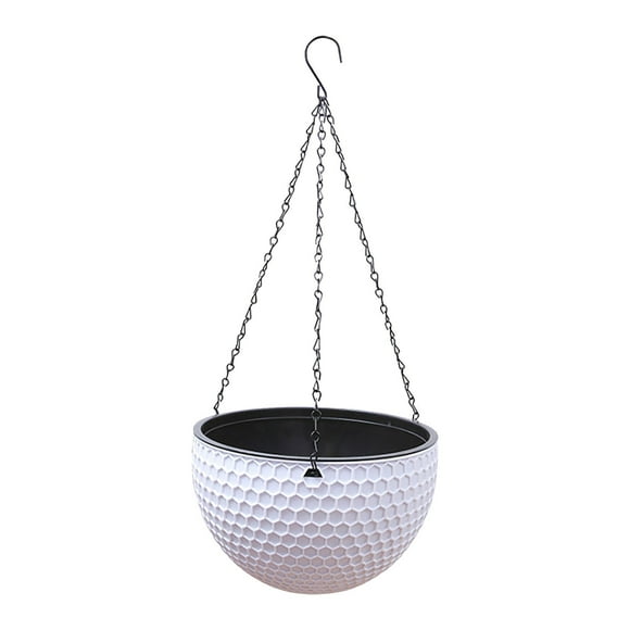 tree ornaments Hangs Hanging Basket Planter Round Gardening Hanging Premium Plastic Brown Pot Comes With Drainer And Chain Hanging Flowers Pot For Indoor