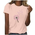 thumbnail image 1 of Mujeres Pantalones Cortos, Verano Ocio Impresión Cuello Redondo Camiseta de Manga Corta, Blusa de Moda Casual, 1 of 4