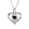 thumbnail image 1 of Sterling Silver Heart Shape Gemstone September Birthstone Necklace, 18", 1 of 1