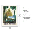 thumbnail image 2 of French National Navy (Marine Nationale) - Vintage French Advertising Poster by Bernard Villemot c.1947 - Japanese Unryu Rice Paper Art Print 24 x 32 in, 2 of 4
