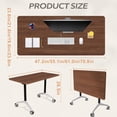 thumbnail image 2 of 2 PCS Folding Conference Table on Wheels,47.2 IN Modular Flip-Top Conference Room Table for 6–12 People, Mobile Training & Meeting Table for Office Classroom School, Space-Saving Design, 2 of 7