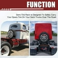 thumbnail image 3 of Kojem Adjustable Semi Truck Spare Tire Carrier Universal for Super Singles Powder Coated Black Steel, 3 of 13