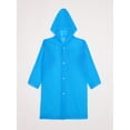 thumbnail image 6 of TSSOE Girls Water Resistant Rain Jacket Coat Long Sleeve Reusable Button Coat with Drawstring Hood Playwear 2-12 Years Blue 2-6, 6 of 6