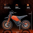 thumbnail image 4 of SYX MOTO SPRK Peak 5500W 60V/27AH Electric Off-Road Bike for Teens & Adults, Black/Orange, 4 of 5