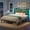Rustic Brown, variant on Greenstell Twin Bed Frame with Storage Headboard,Wood Platform Bed with LED Lights & USB Charging Station, Metal Bed Frame ,Rustic Brown