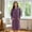 PURPLE, variant on Women’s Plush Fleece Robe - Mid-Length Cozy Button-Front Bathrobe with Shawl Collar, Soft Coral Fleece, Lightweight Robe for Women