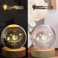 thumbnail image 4 of 3D Solar System Crystal Ball Night Light - LED Light Hologram Glass Lamp w/ Solid Wood Base, USB Powered Crystal Ball Lamp w/ Adjustable Brightness for Home Decor Display Gift, 3.15 inch/80mm, 4 of 8