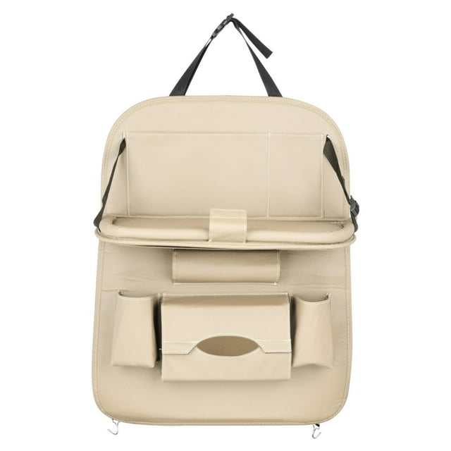 Organizador de asiento trasero con soporte para tableta Sunnimix Organizador del asiento trasero del coche Beige