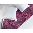 thumbnail image 2 of Ribbon Flowers Bed Runner, Purplish Art of Tropical Floral Pattern with Neutral Colors, Decorative Accent Bedding Scarf for Hotels Homes & Guest Rooms, King, Magenta Dried Rose Coral, by Ambesonne, 2 of 3