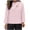 Pink, variant on HVOBTTY Women's Long Sleeved Pullover T Shirts, Fall Tops for Women, Women's Casual Solid Color Round Neck Long Sleeves Linen Loose T Shirt Blue, XXL