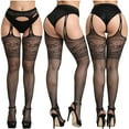 thumbnail image 2 of DPTALR Pantalon pour Femmes Leggings en Dentelle Grande Taille Bas Résille Bas en Filet, 2 of 3