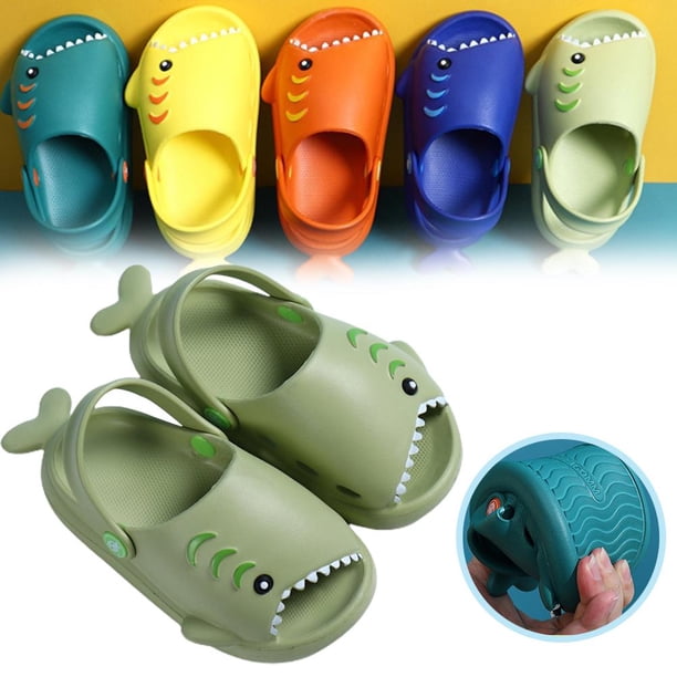 Zapatillas Impermeables De Tiburón De Dibujos Animados Para Niños, Sandalias Antideslizantes, Zapatillas De Casa De Playa De Verano Para Caminar En El Baño Del Jardín Minnieouse AP007364-33