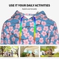 thumbnail image 4 of Daiia Orchids Flowers Pattern Women's Fashion Hoodies & Sweatshirts with Kangaroo Pocket Hooded Sweatshirt with Eye-catching Drawstrings-Small, 4 of 7