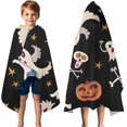 thumbnail image 3 of Playful Halloween Ghosts Pattern Hooded Bath Towel，50"x30" for Ages 3 To 12 Kids, Quick Dry Lightweight Soft Microfiber Hood Beach Towel Cover Up for Kids, 3 of 7