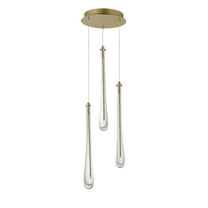 E24213-118GLD-ET2 Lighting-Stillo - 4.5W 3 LED Pendant-18 Inches Tall and 10 Inches Wide-Gold Finish