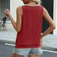 thumbnail image 4 of Red Women's Tanks, Womens Tank Tops Loose Fit V Neck Ruched Sleeveless Tops Casual Basic Shirts S Xxl,Women's Tanks & Camis XL, 4 of 9