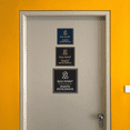 thumbnail image 5 of Signs ByLITA Square Eco Point Door or Wall Sign | Spanish Bilingual Business And Office Signs (Blue) - Small, 5 of 8