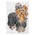 thumbnail image 3 of Ambesonne Yorkie Tablecloth Rectangular Table Cover, Terrier with Bow, 60"x84", Grey Apricot, 3 of 4