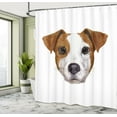 thumbnail image 5 of Ambesonne Jack Russell Shower Curtain, Hand Drawn Dog Animal, 69"Wx70"L, Brown White, 5 of 5