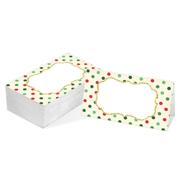 Table Place Card Christmas Themed Tent Style Cards Pack Of 25 Half-Fold Reception Place Card Perfect For Christmas Party Wedding Bridal & Baby Shower Birthday Banquet And Special Events B20