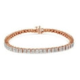 thumbnail image 2 of 10K Rose Gold over .925 Sterling Silver 1.0 Cttw Diamond Square Frame Miracle-Set Tennis Bracelet (I-J Color, I3 Clarity) - 8", 2 of 8