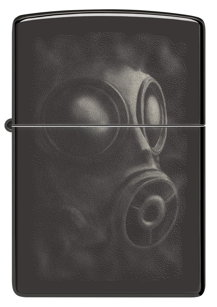 Zippo 48588 Gas Mask Design High Polish Black Windproof Lighter