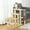 Beige, variant on 2 in 1 Cat Tree Tower Pet Steps with Scratching Posts, Hanging Toy Ball, 4-Step Pet Climbing Tower for High Bed, Sofa, Indoor Use