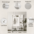 thumbnail image 6 of Hall Tree with Shoe Bench, Coat Rack ,Shoe Storage ,Storage Shelves and Pegboard, for Hallways, Halls and Bedrooms, White, 6 of 14