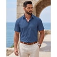 thumbnail image 3 of COOFANDY Men's Summer Casual Short Sleeve Button Down Shirt - Untucked Fit Dress Shirt with Pocket, 3 of 9