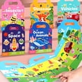 thumbnail image 4 of LEEYNEER 3pcs Educational Reusable Sticker Activity Books Set for Kids  Ages 3-6 Includes 6 Themes  Space  Dinosaurs  Animals  Ocean Animals  Insects  and Vehicles - Interactive Learning, 4 of 5