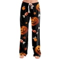 thumbnail image 4 of Cute Halloween Print Women Pajama Pants,Comfy Pj Bottom with Pockets & Drawstring,Stretch Casual Sleepwear, 4 of 5