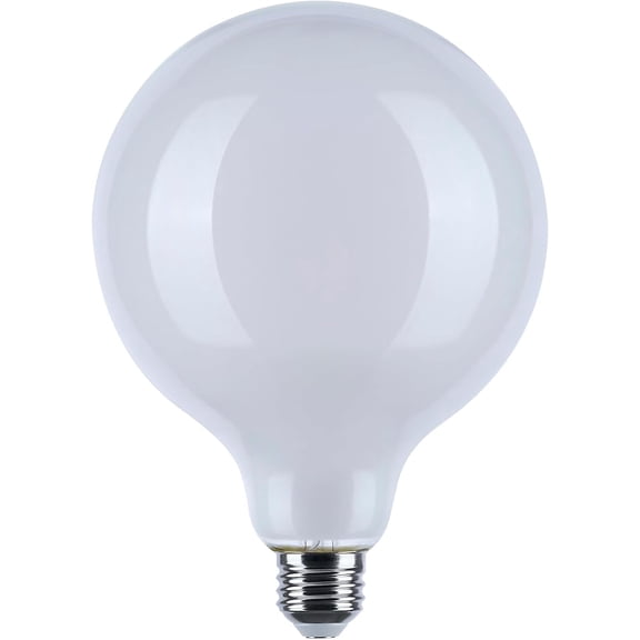 Satco S12156 8W LED G40 Globe Bulb, Warm Dimming 3000K-2000K, 800 Lumens, 90 CRI, 60W Replacement, White Globe, E26 Medium Base, Enclosed Fixture Rated, Dimmable, 120 Volt