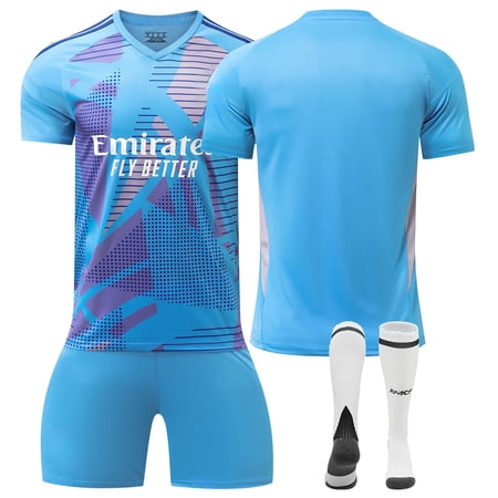 24/25 Madrid Blue Soccer Activewear No Number Fans Training Football Jerseys Kits