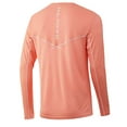thumbnail image 4 of Huk Men's Icon X Long Sleeve Fishing Shirt with Sun Protection, Peach Pink, Large, 4 of 4