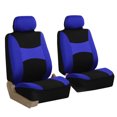 thumbnail image 3 of FH Group Light & Breezy Car Seat Covers - 2 Headrests Covers with Steering/Belt Pad Cover - Full Set Blue/Black, 3 of 7